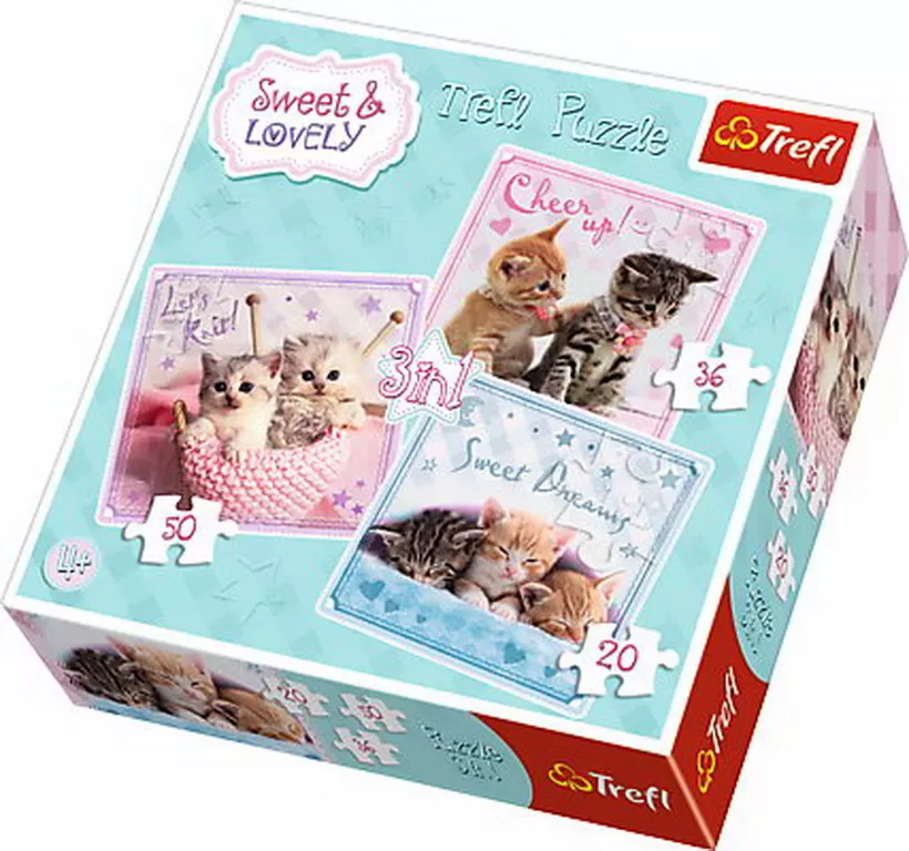 PUZZLE TREFL 3IN1 PISICI DRAGALASE