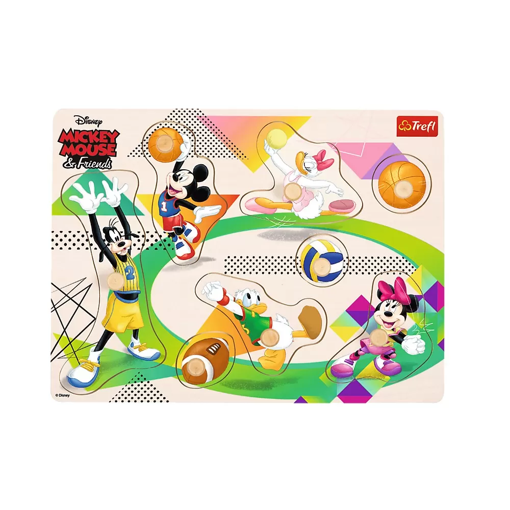 PUZZLE TREFL DIN LEMN 8 PIESE MICKEY MOUSE SI PRIETENII