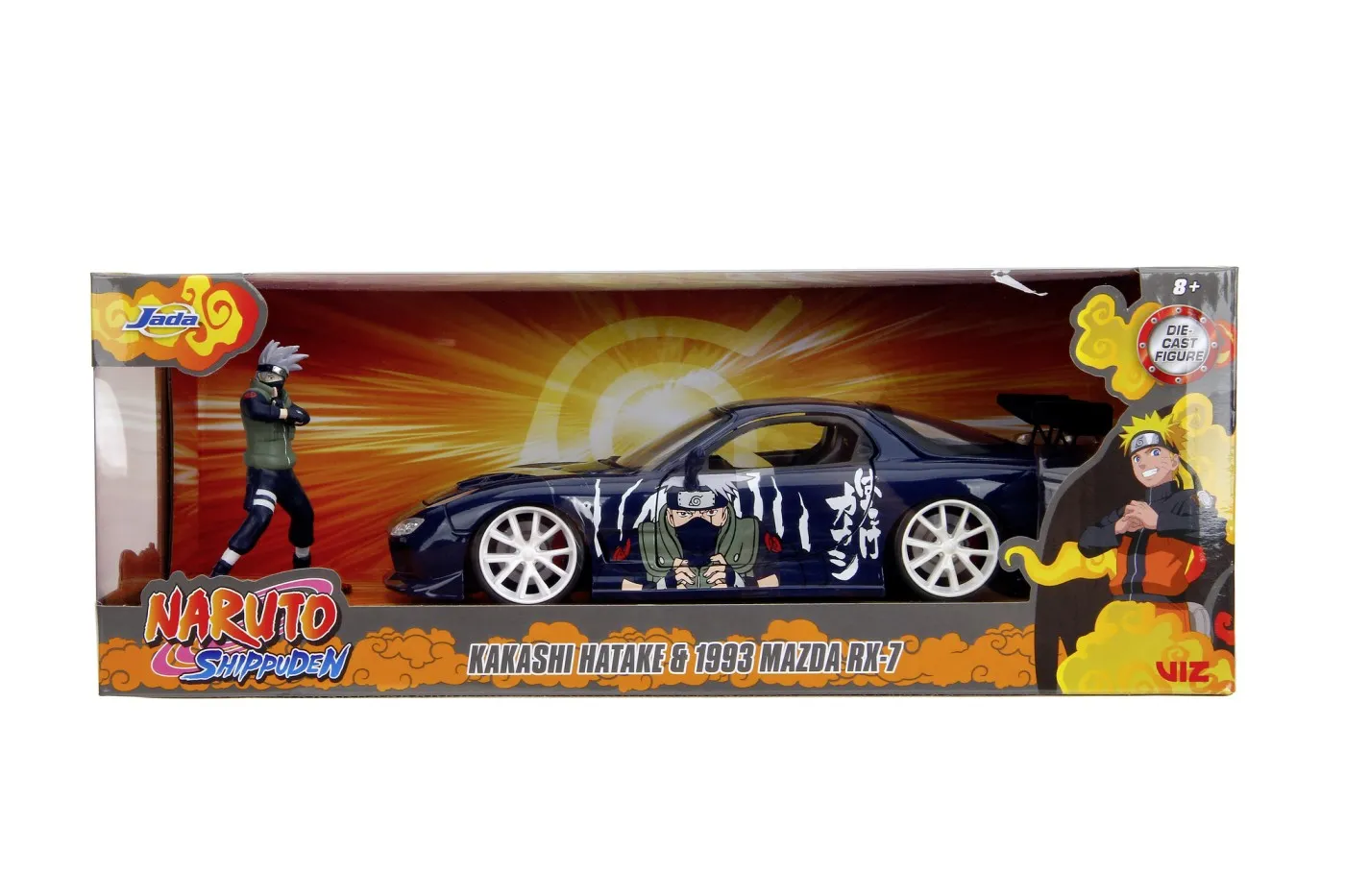 JADA NARUTO SET FIGURINA SI MASINUTA METALICA KAKASHI HATAKE SI MAZDA RX7 SCARA 1:24