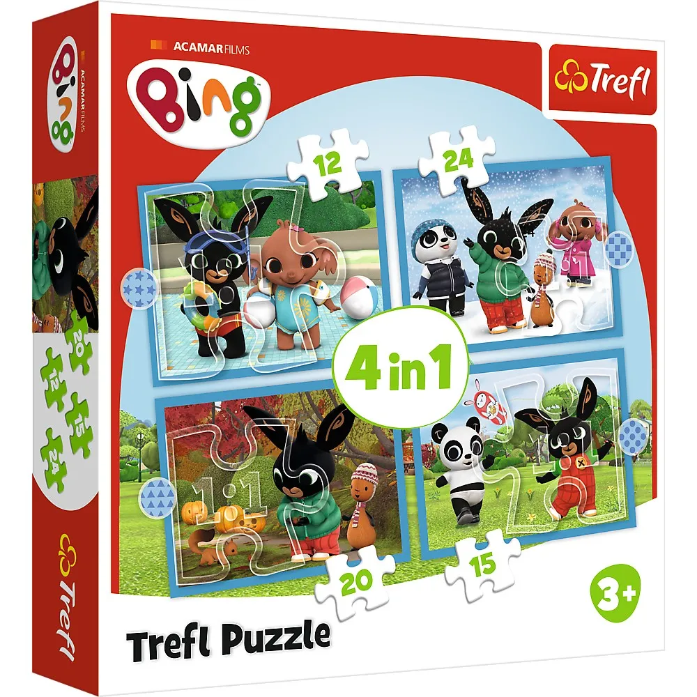 PUZZLE TREFL 4IN1 ACAMAR FILMS HAPPY BING
