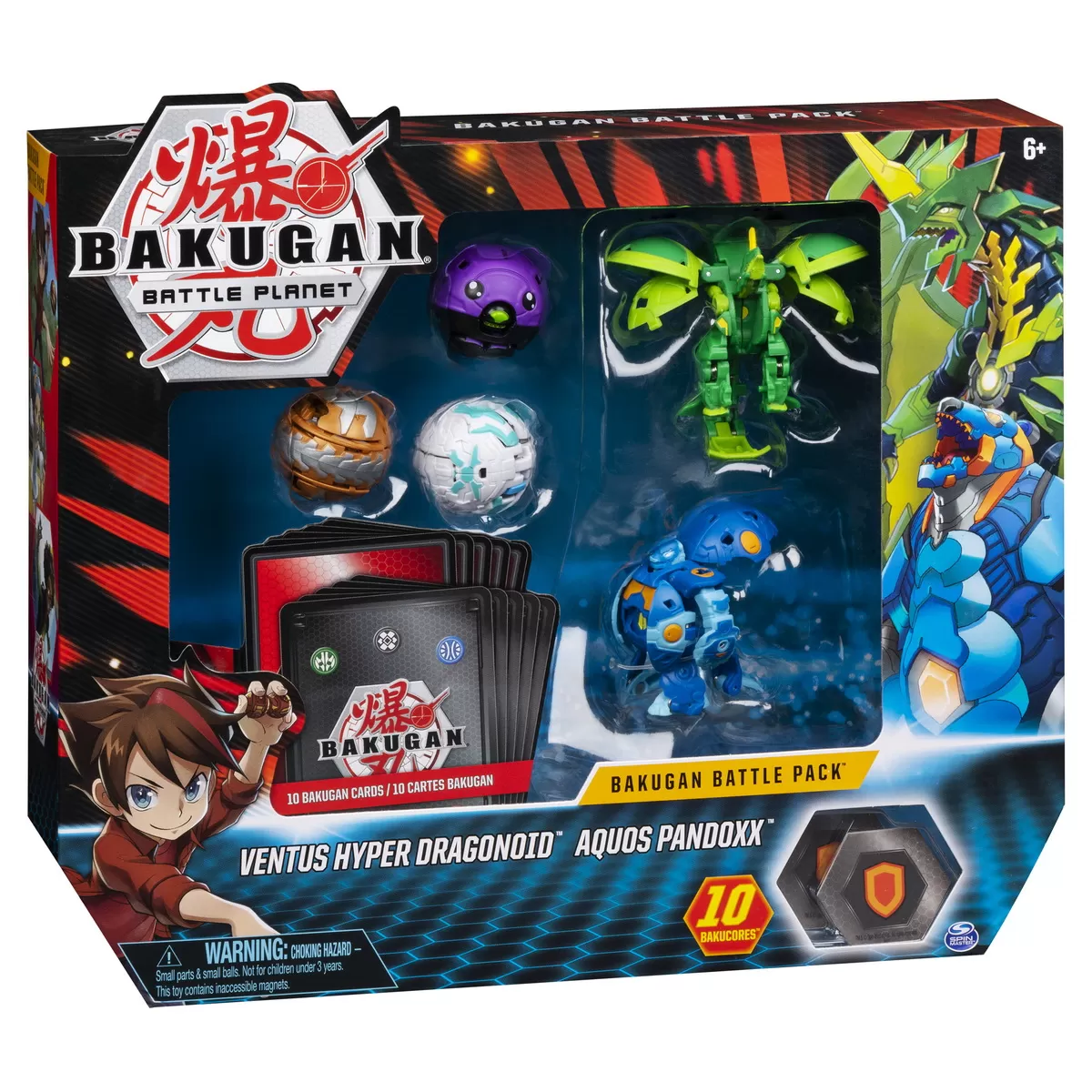 BAKUGAN SET DE LUPTA CU 5 BILE VENTUS HYPER DRAGONOID SI AQUOS PANDOXX