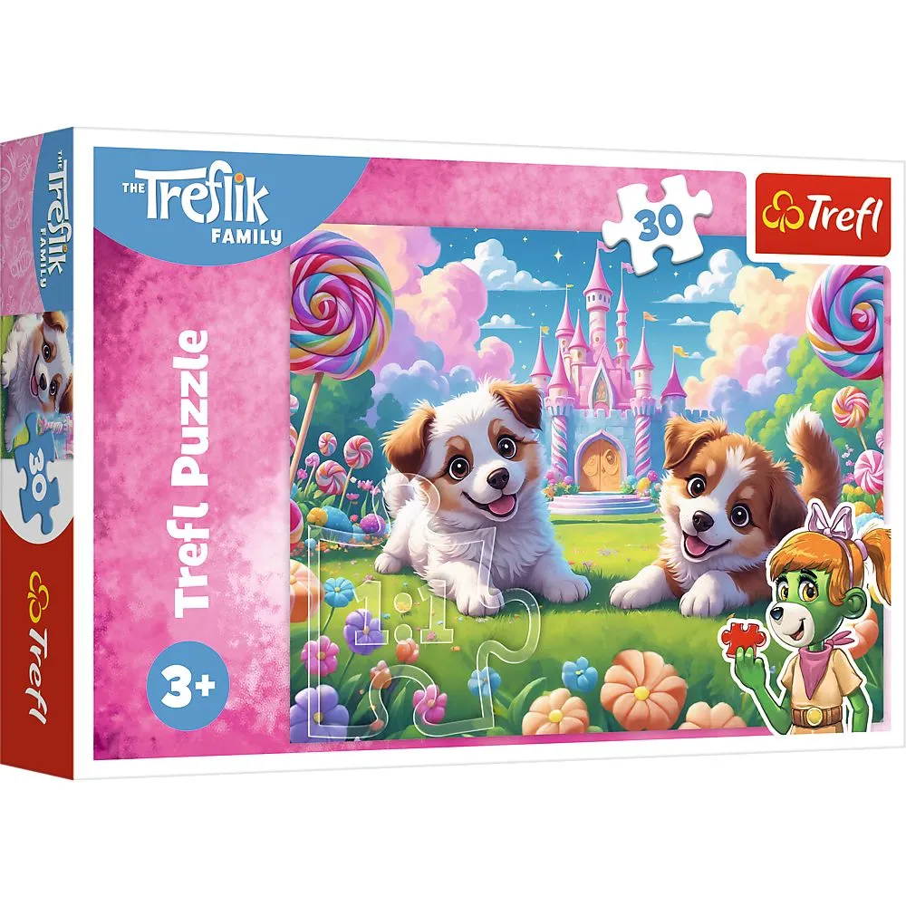 PUZZLE TREFL 30 FAMILIA TREFLIK O LUME PLINA DE ZAMBETE