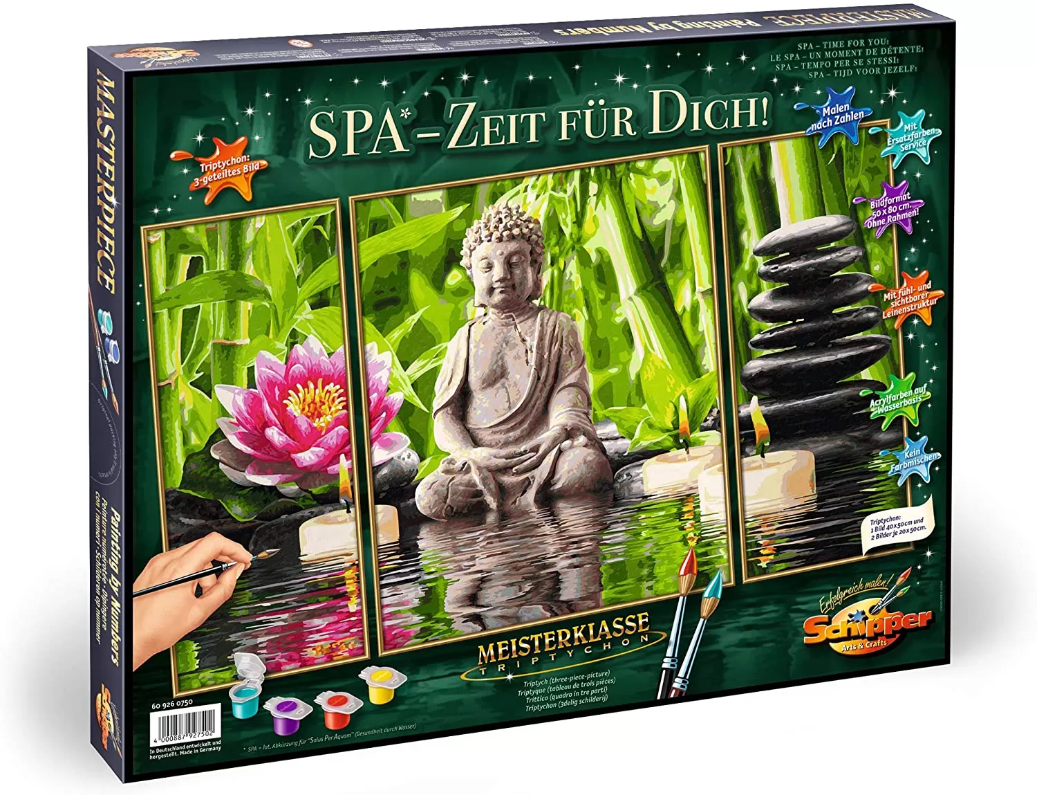 KIT PICTURA PE NUMERE SCHIPPER SPA TIMP PENTRU TINE, 3 TABLOURI