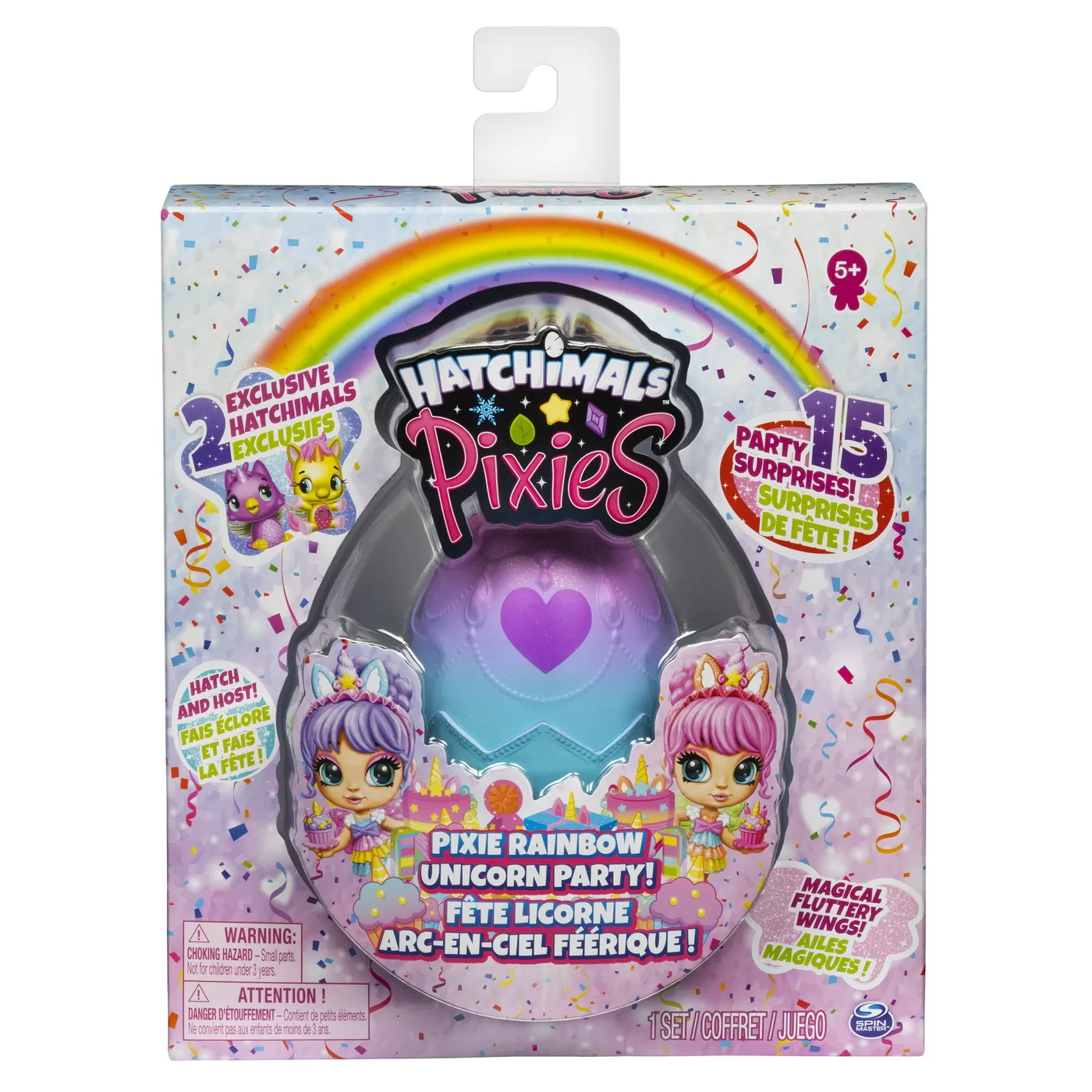 PIXIES SET PAPUSA CU 2 HATCHIMALS SURPRIZA UNICORN PARTY SI 15 ACCESORII