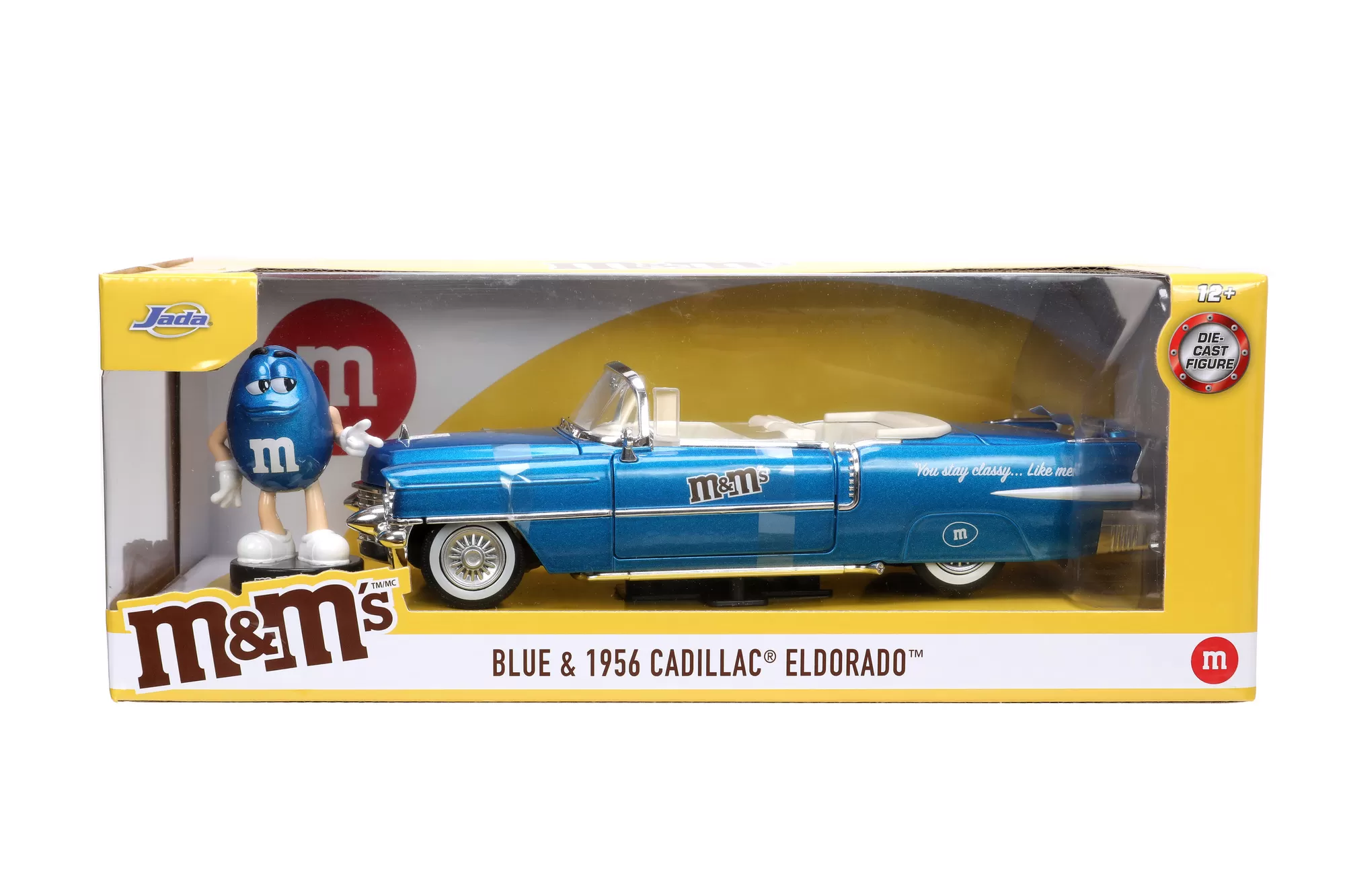 JADA MMS SET MASINUTA METALICA SI FIGURINA BLUE SI CADILLAC ELDORADO SCARA 1:24