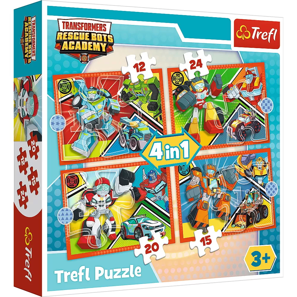 PUZZLE TREFL 4IN1 ACADEMIA ROBOTILOR TRANSFORMERS