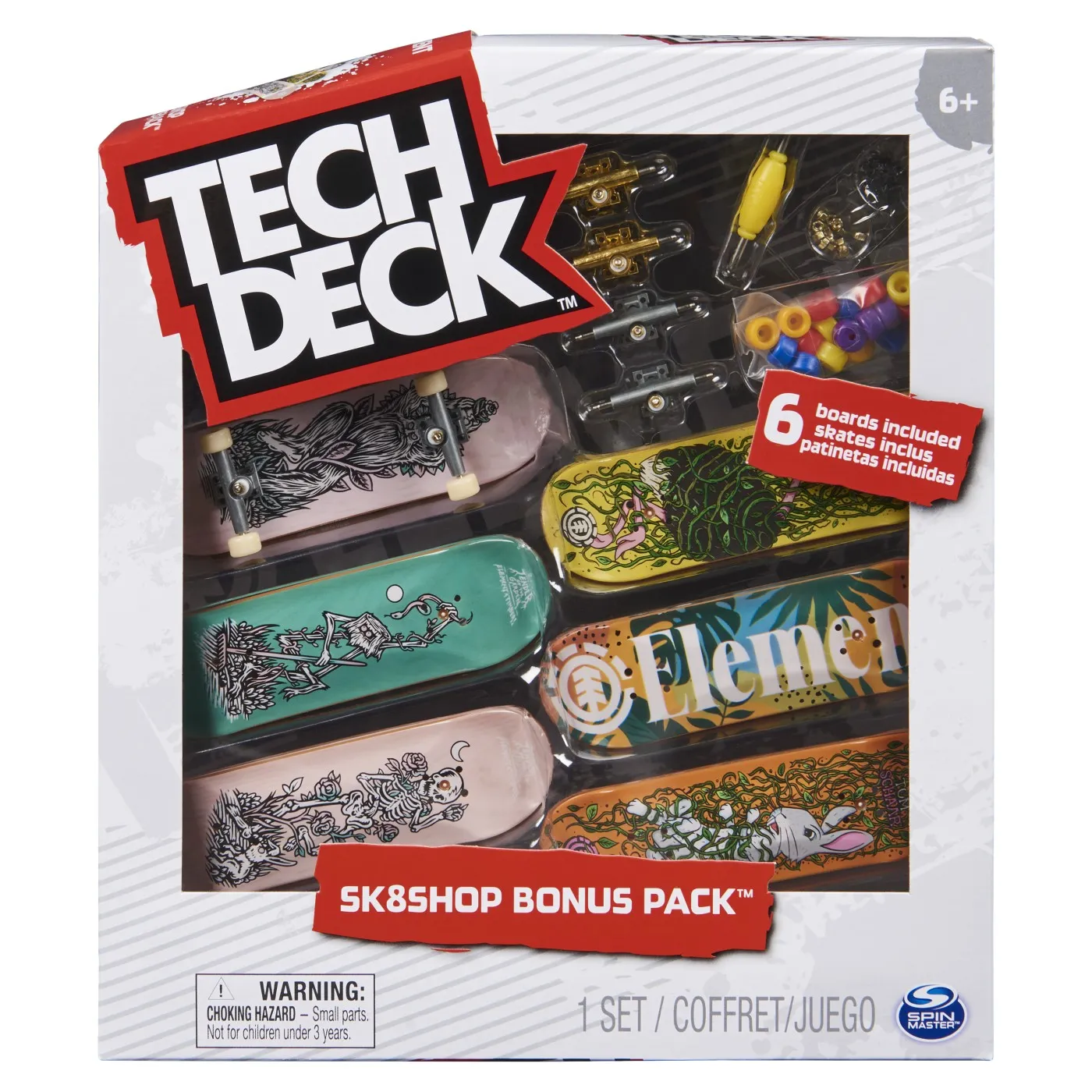 TECH DECK PACHET 6 PIESE CU ACCESORII FINGERBOARD ELEMENT