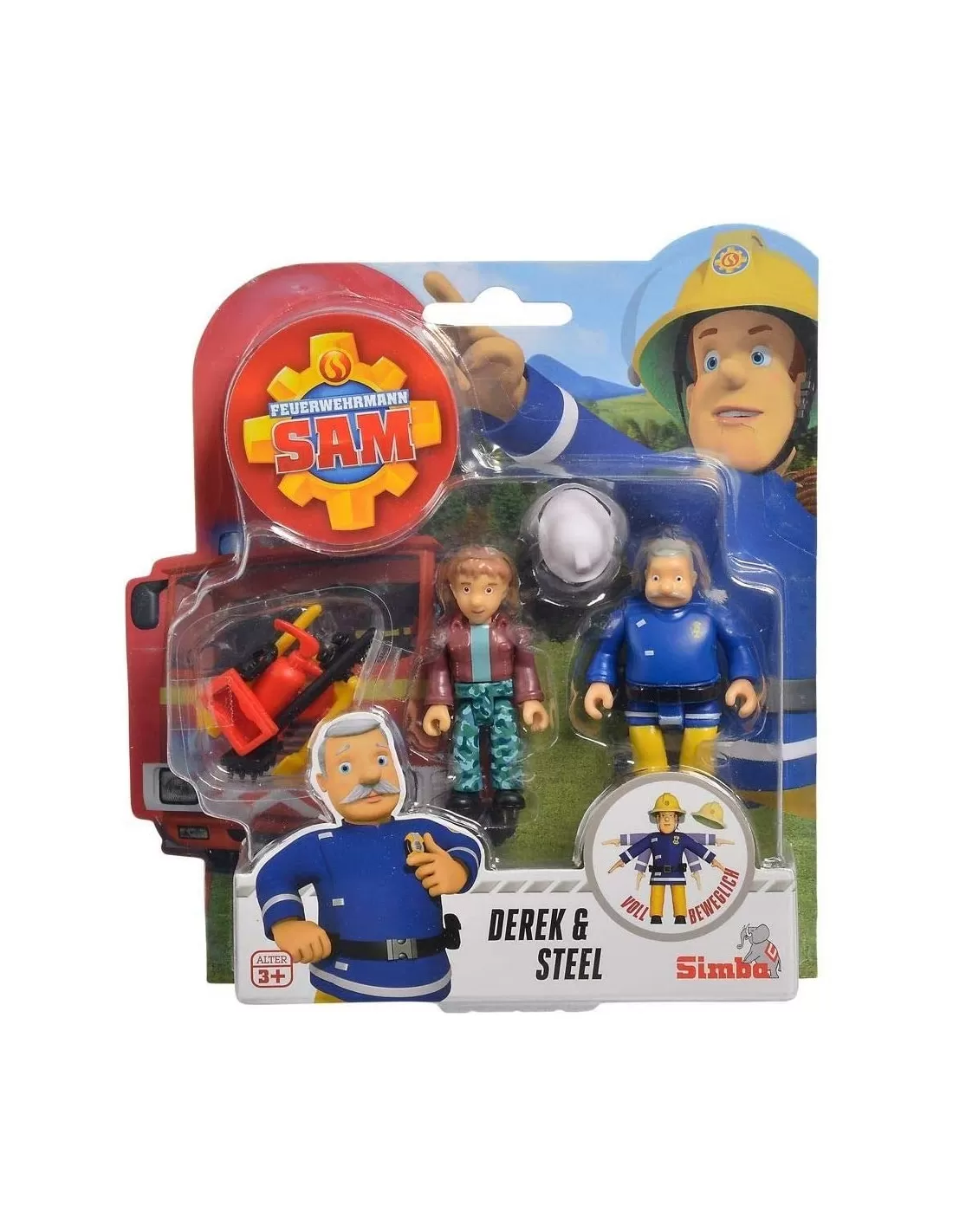 POMPIERUL SAM SET FIGURINE DEREK SI STEELE 7.5CM