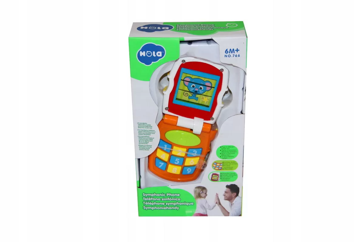 TELEFON MOBIL PORTOCALIU BEBE CU LUMINI SI SUNETE