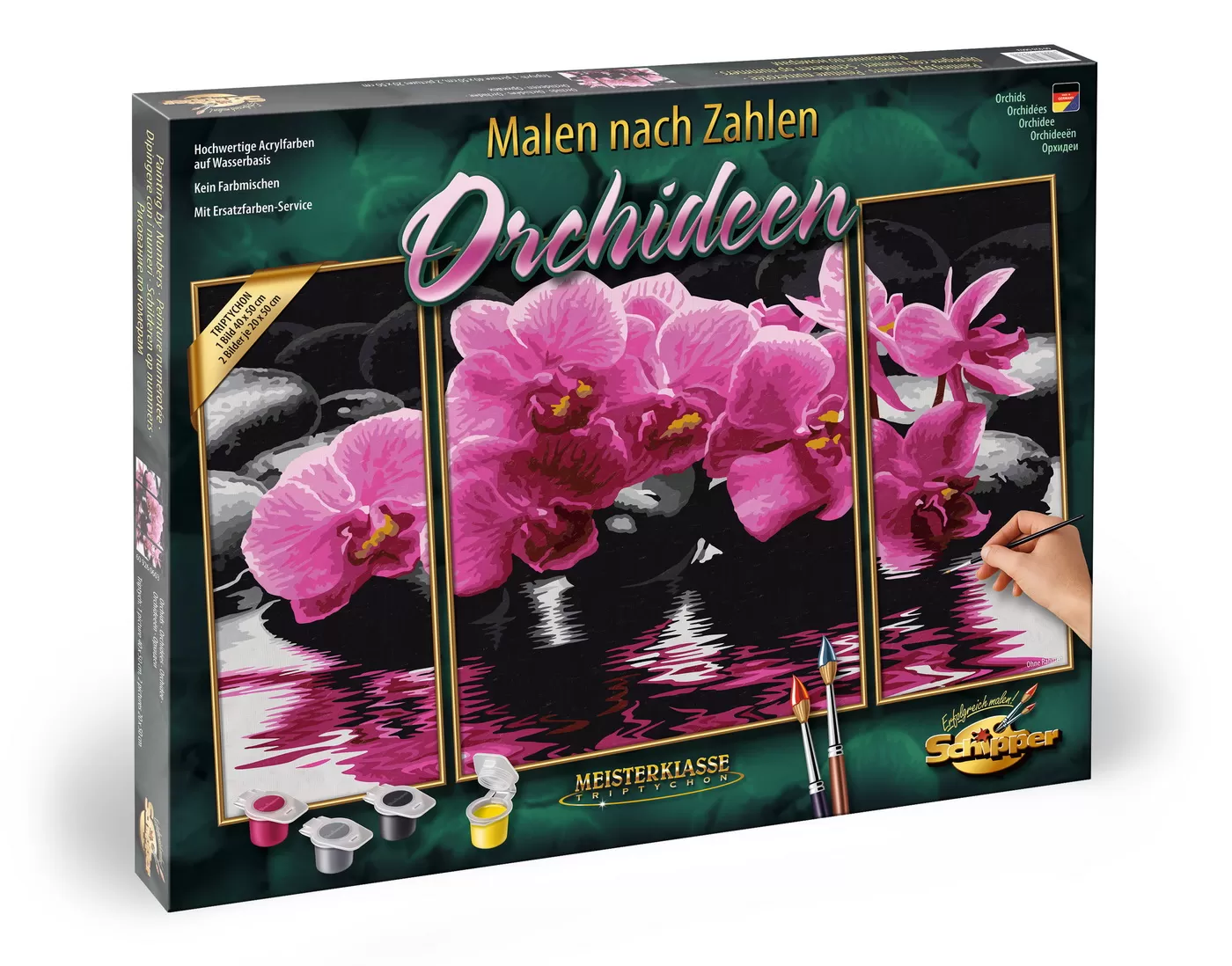 KIT PICTURA PE NUMERE SCHIPPER ORHIDEE, 3 TABLOURI