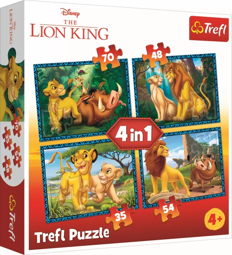 PUZZLE TREFL 4IN1 REGELE LEU SI PRIETENII