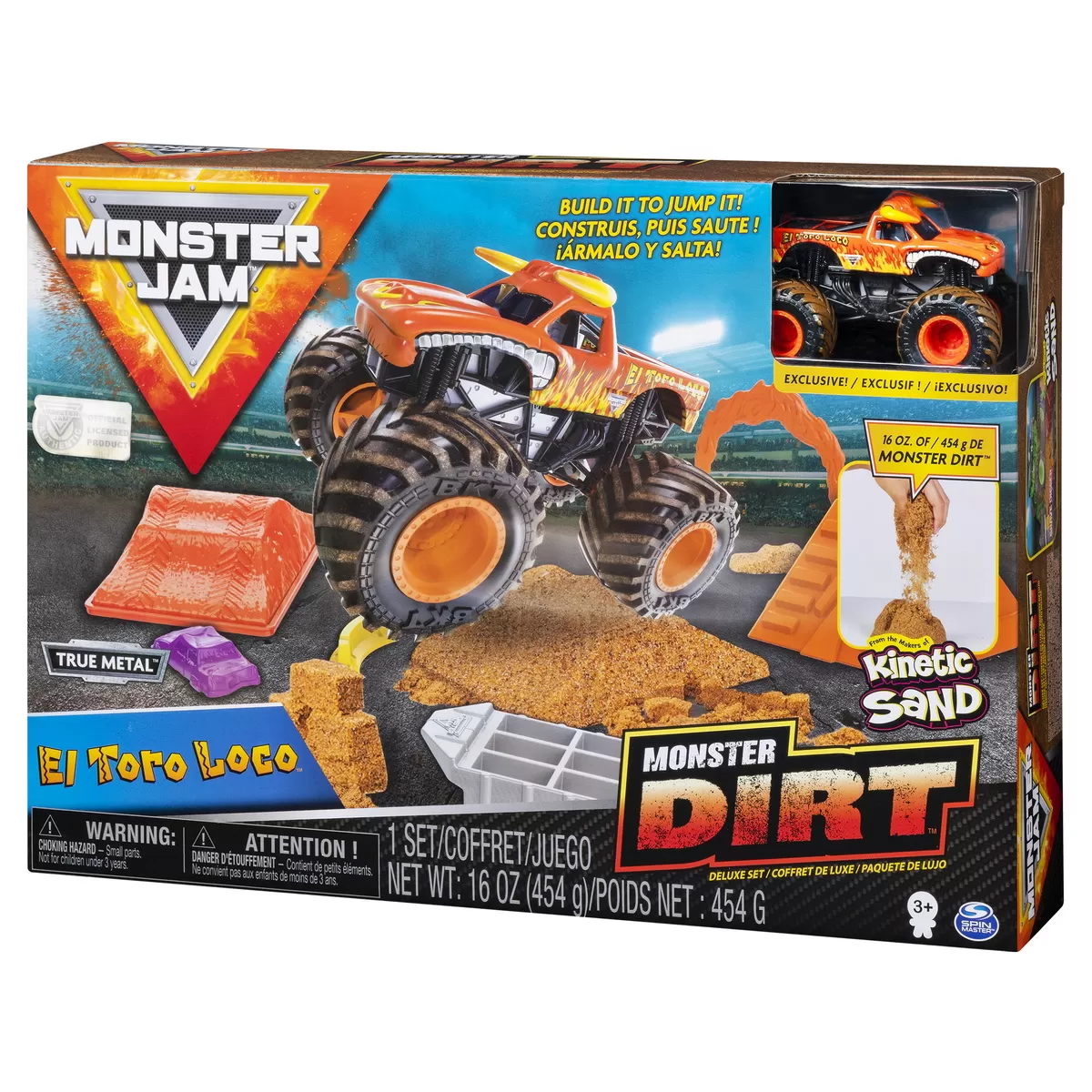 MONSTER JAM SET CAMIONETA CU NISIP SI ACCESORII EL TORO LOCO