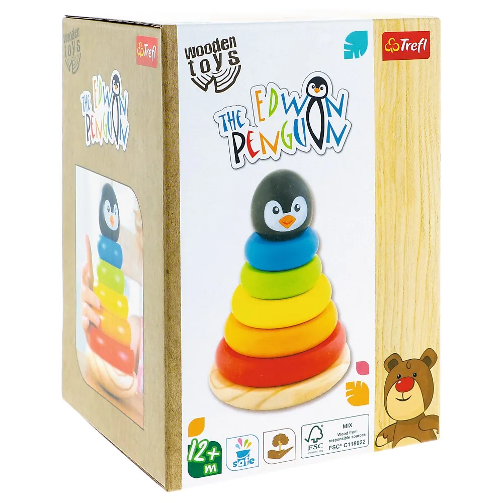 TREFL JUCARIE DE STIVUIRE DIN LEMN PINGUINUL EDWIN