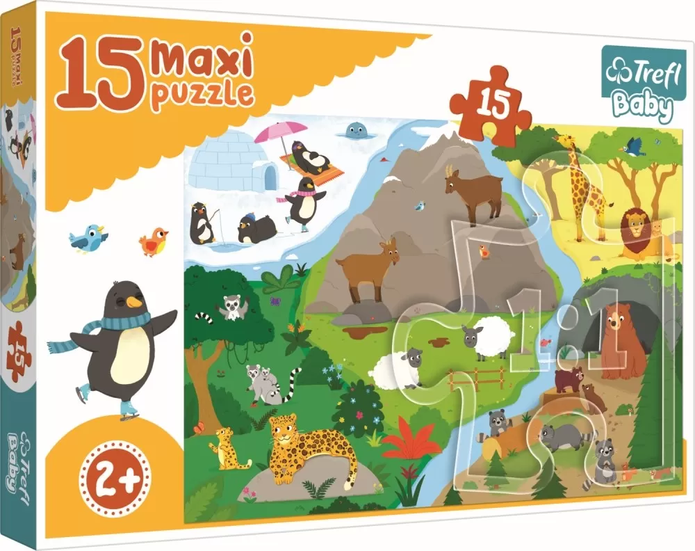 PUZZLE TREFL 15 MAXI LUMEA ANIMALELOR