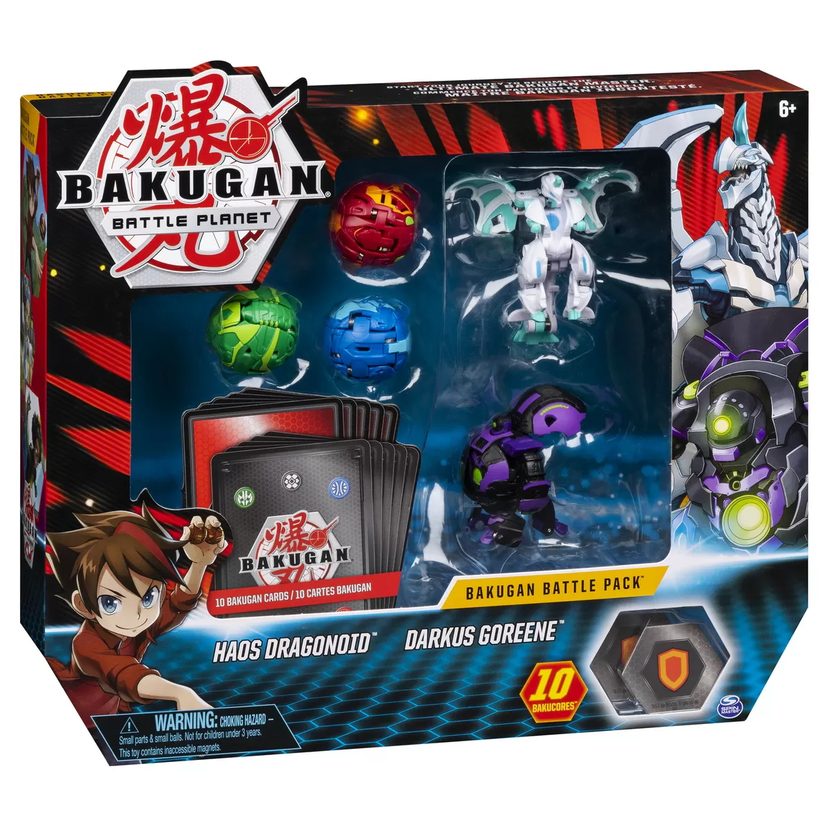 BAKUGAN SET DE LUPTA CU 5 BILE HAOS DRAGONOID SI DARKUS GOREENE