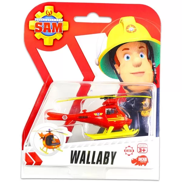 FIREMAN SAM VEHICULE DIN METAL WALLABY ROSU