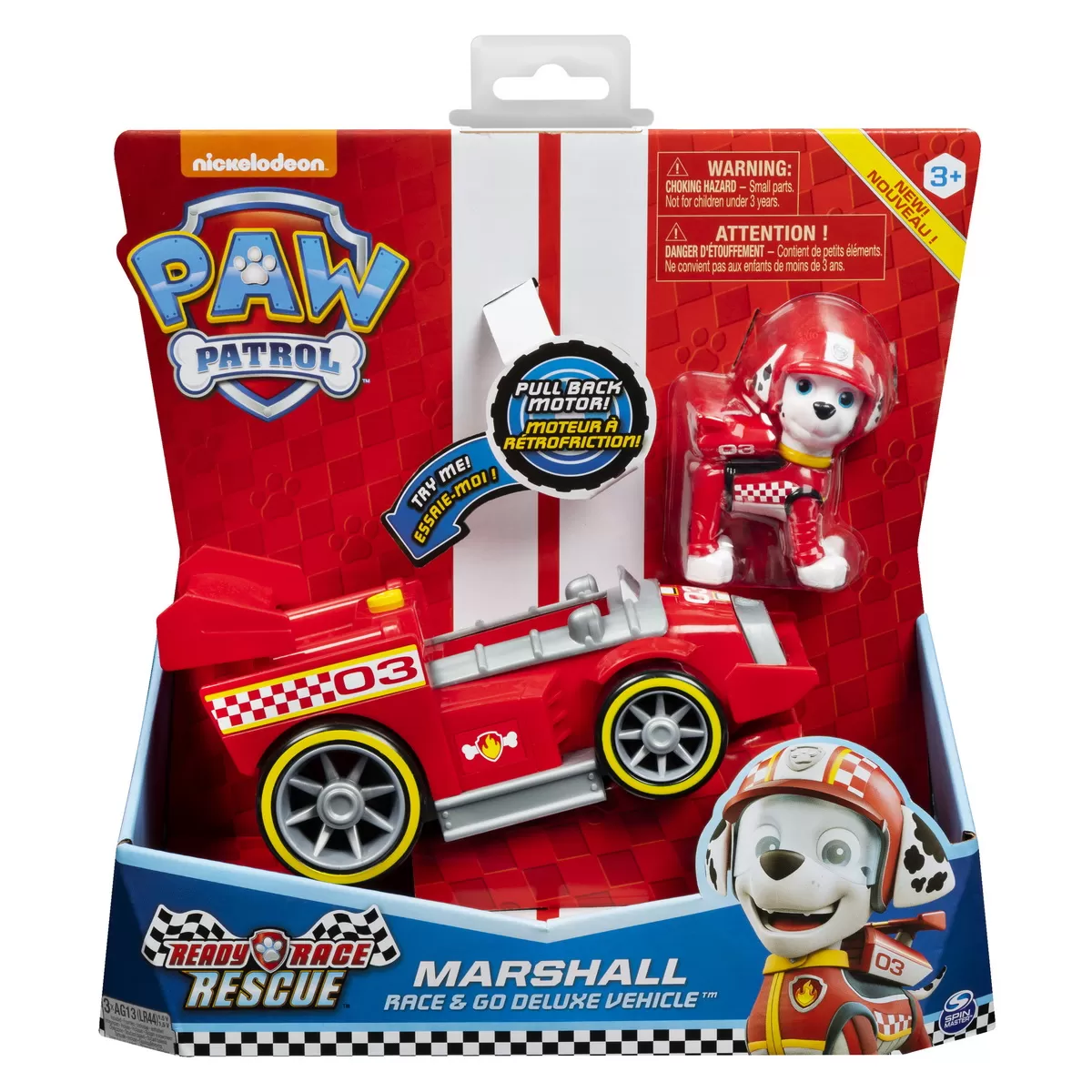 PATRULA CATELUSILOR MARSHALL MASINA DE CURSE CU SUNETE SI MOTOR PULL-BACK