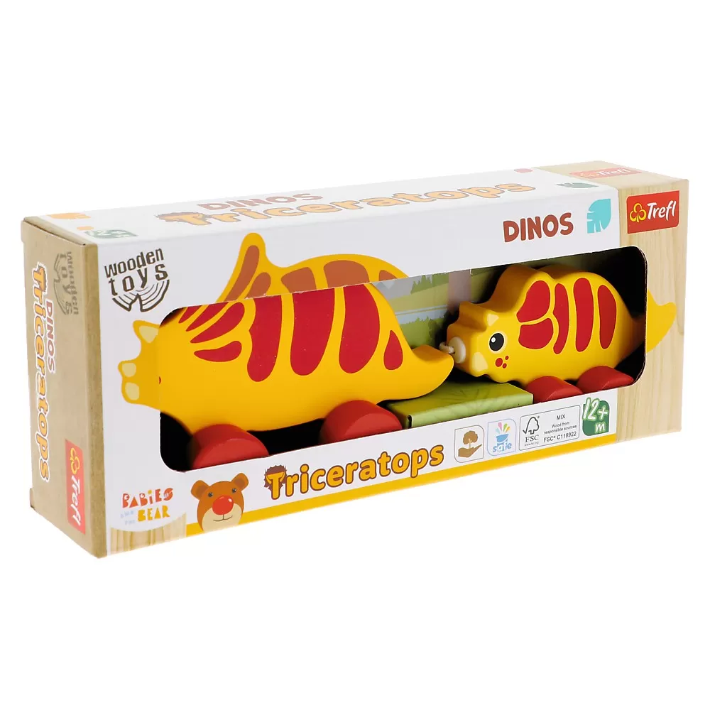 TREFL BABIES AND THE BEAR JUCARIE DIN LEMN DINOS TRICERATOPS