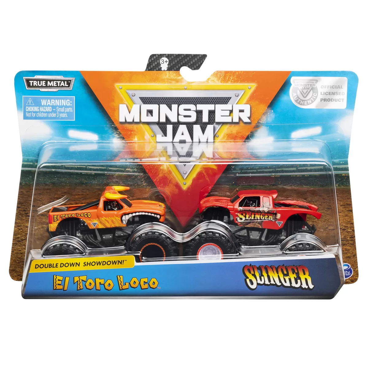 MONSTER JAM SET 2 MACHETE METALICE EL TORO LOCO SI SLINGER