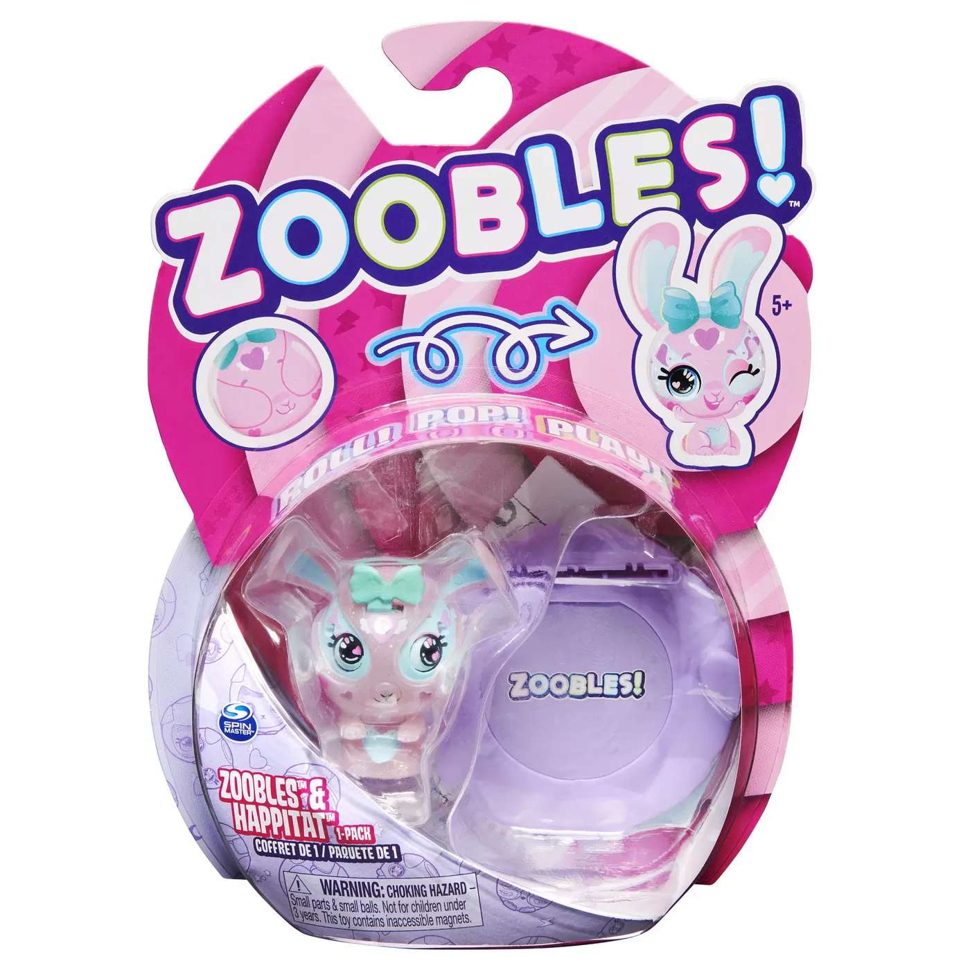 ZOOBLES ANIMALUTE COLECTABILE IEPURAS ROZ
