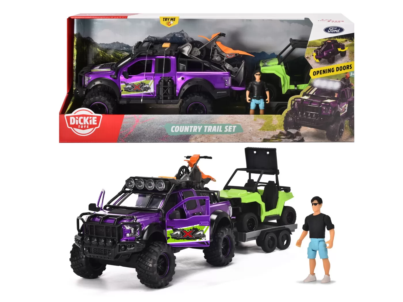 DICKIE SET COUNTRY TRAIL 3 IN 1 SCARA 1:24