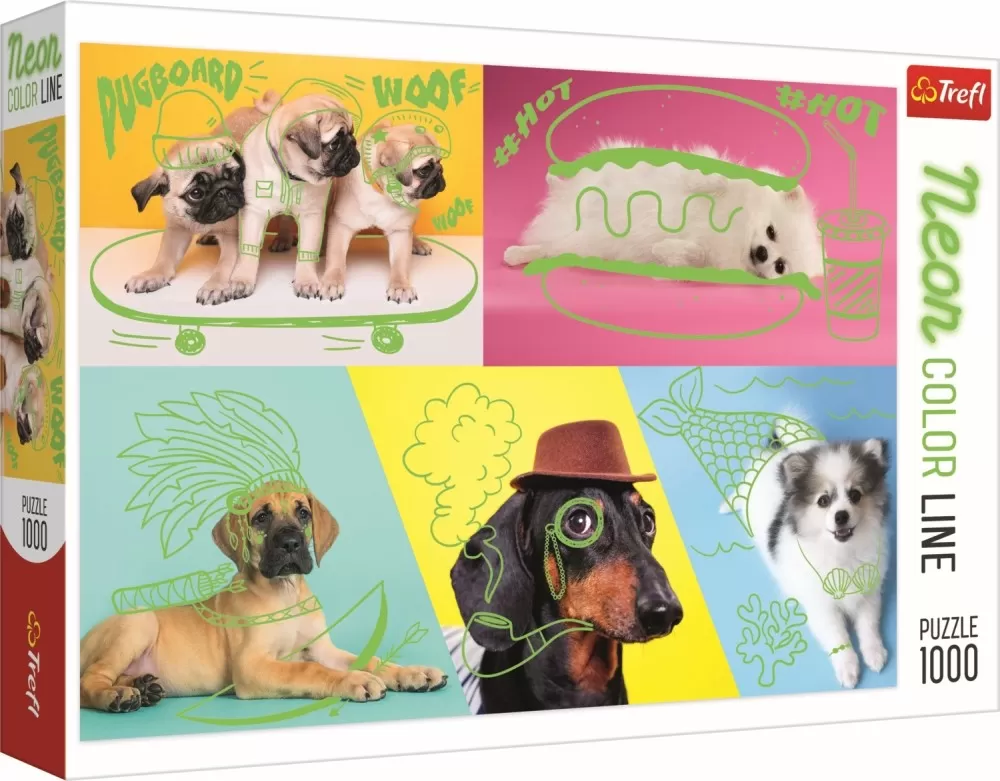 PUZZLE TREFL 1000 CATELUSI IN CULORI NEON