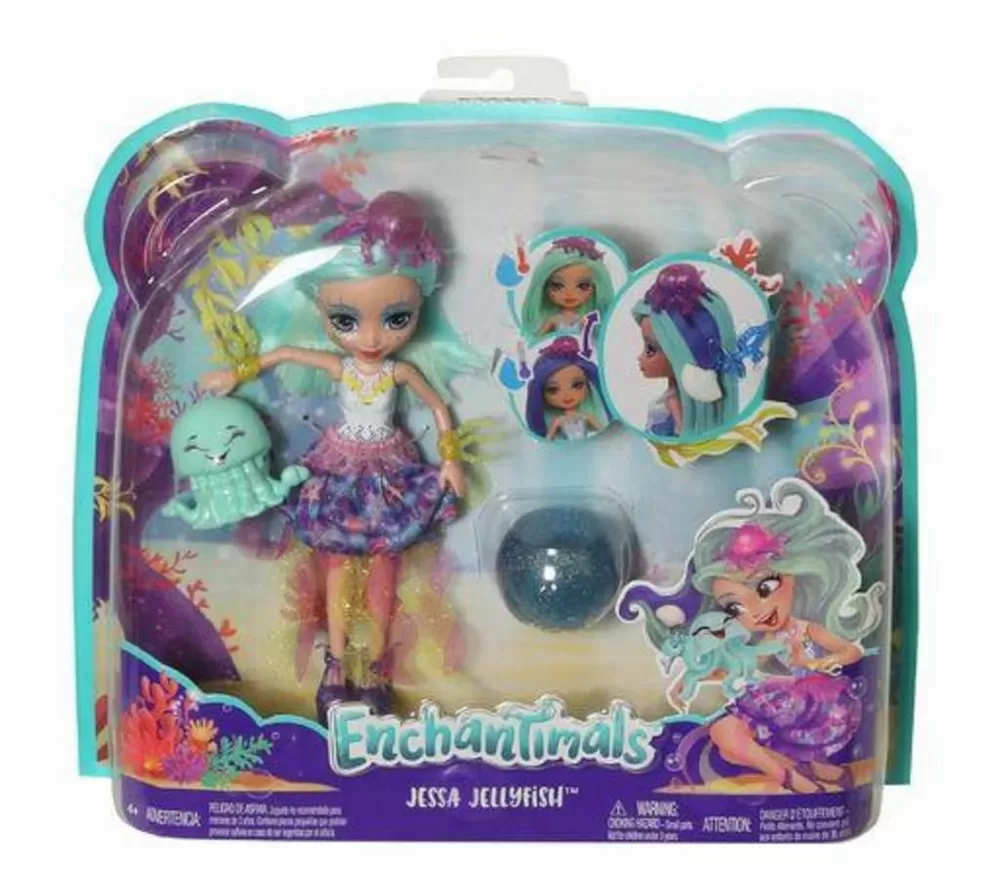 ENCHANTIMALS PAPUSA JESSA JELLYFISH CU PAR CE SCHIMBA CULOAREA