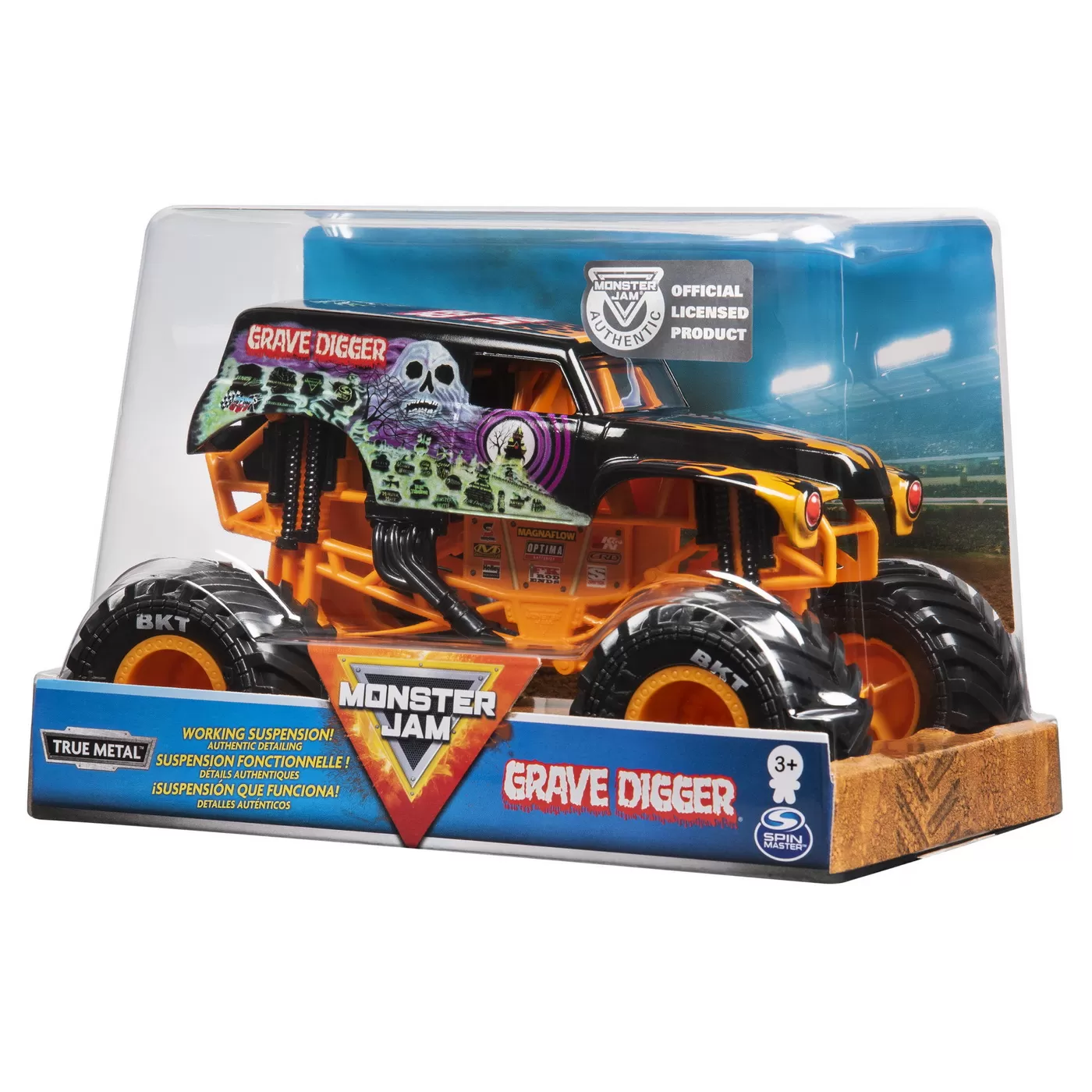 MONSTER JAM MACHETA METALICA SCARA 1 LA 24 GRAVE DIGGER