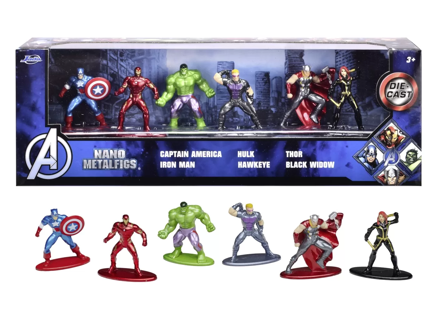JADA MARVEL AVENGERS SET DIORAMA 6 FIGURINE 4CM