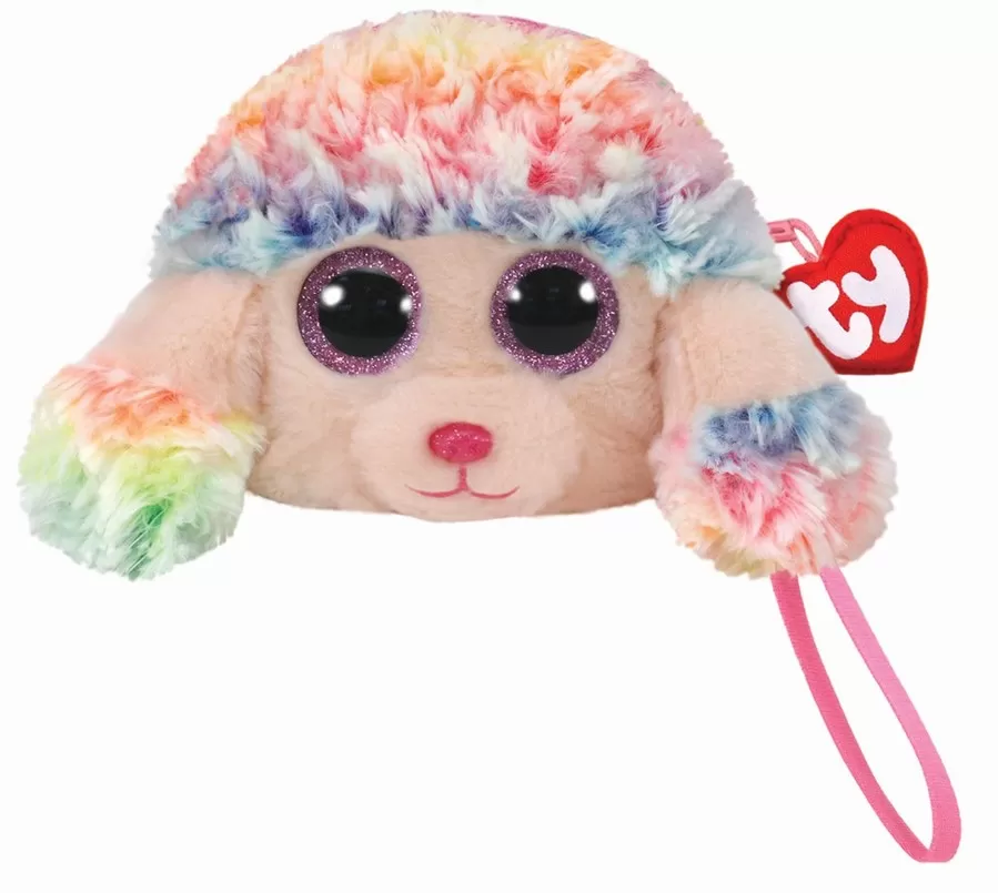GENTUTA DE MANA DIN PLUS TY 10CM RAINBOW PUDEL ROZ