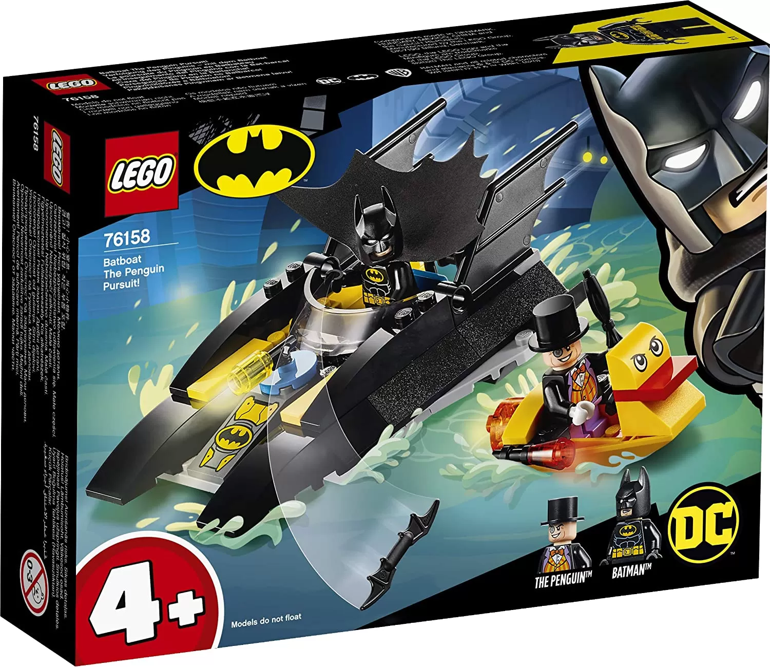 LEGO SUPER HEROES URMĂRIREA PINGUINULUI CU BATBOAT 76158
