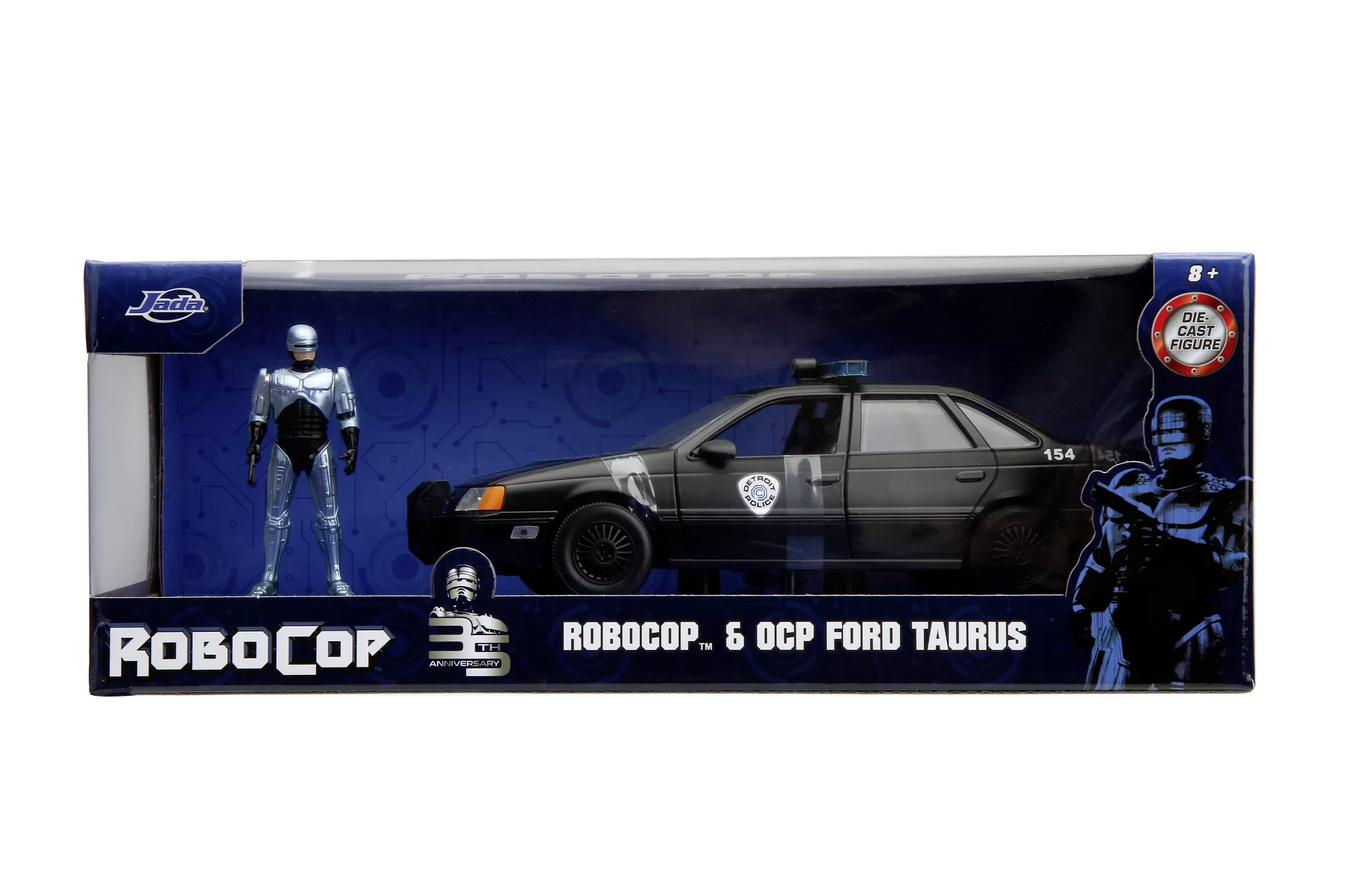 JADA ROBOCOP SET MASINUTA METALICA SI FIGURINA ROBOCOP SI 1986 FORD TARUS SCARA 1:24