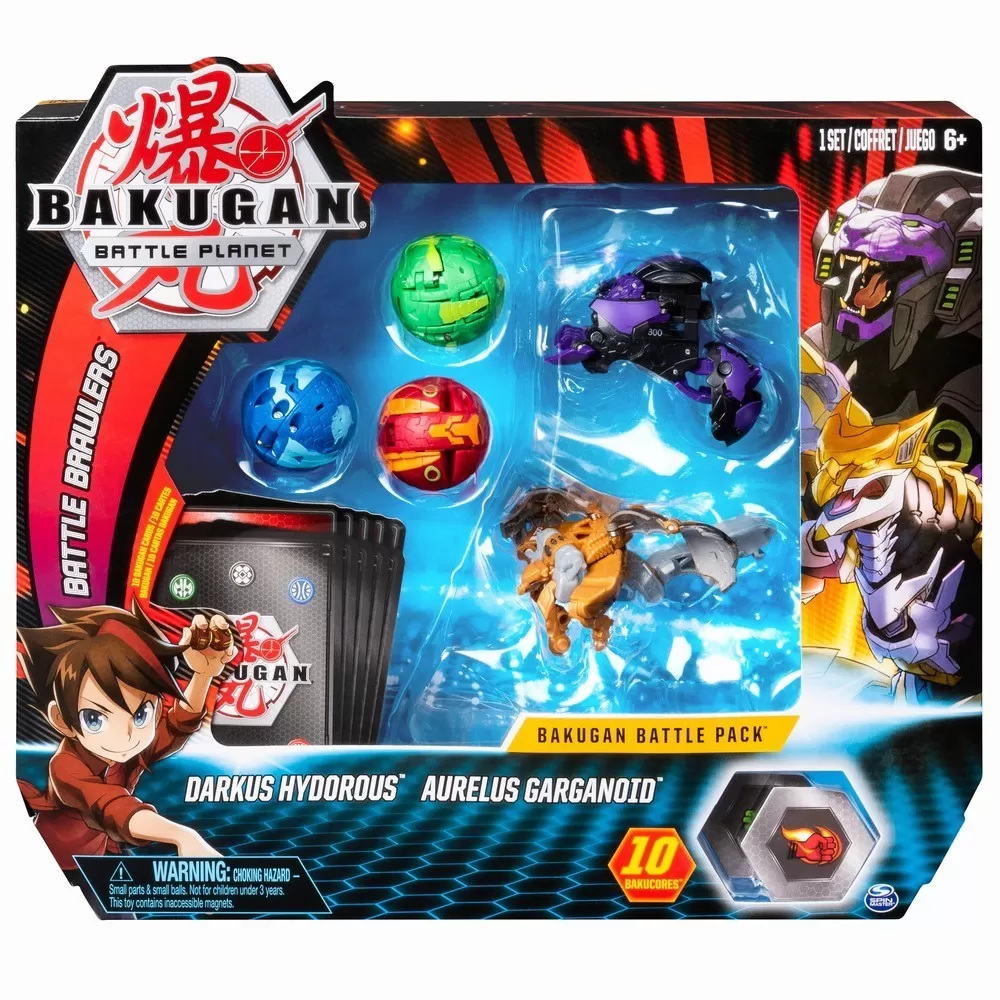 BAKUGAN SET DE LUPTA CU 5 BILE DARKUS HYDOROUS SI AURELUS GARGANOID