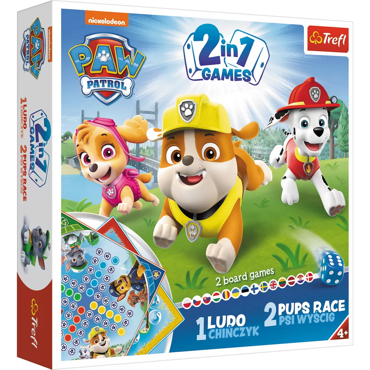 PATRULA CATELUSILOR JOCURI 2IN1 LUDO SI CURSA