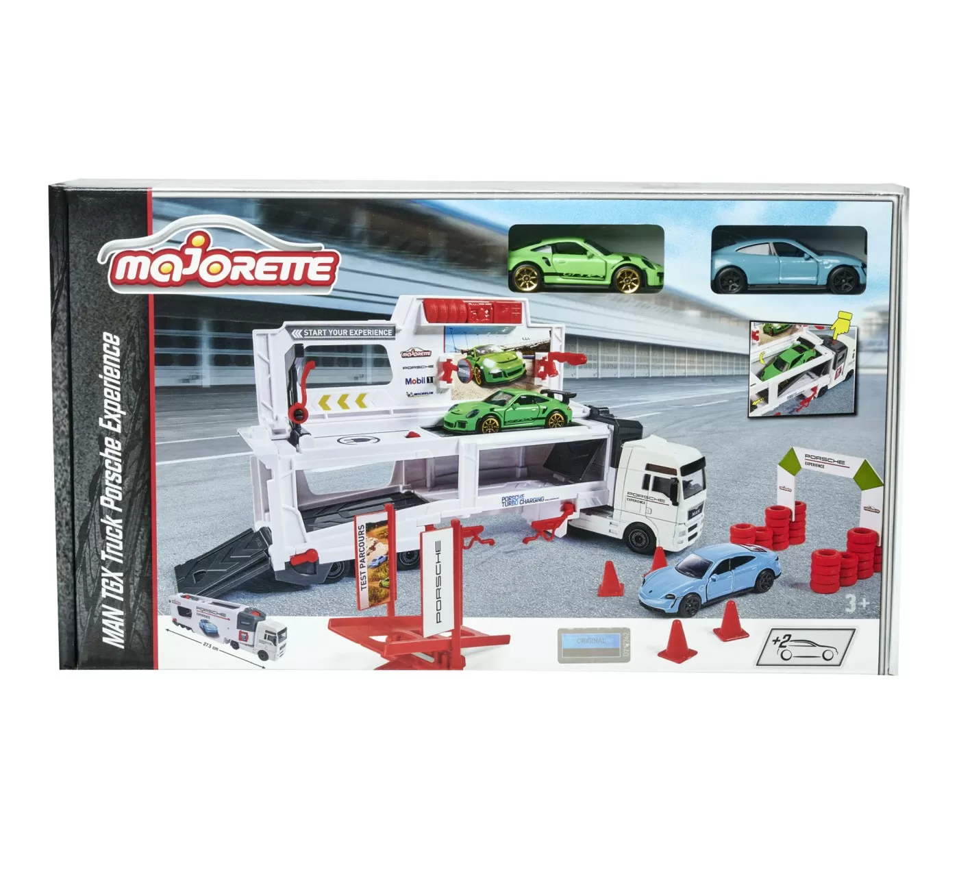 MAJORETTE SET CAMION MAN TGX TRUCK SI 2 MASINUTE PORSCHE