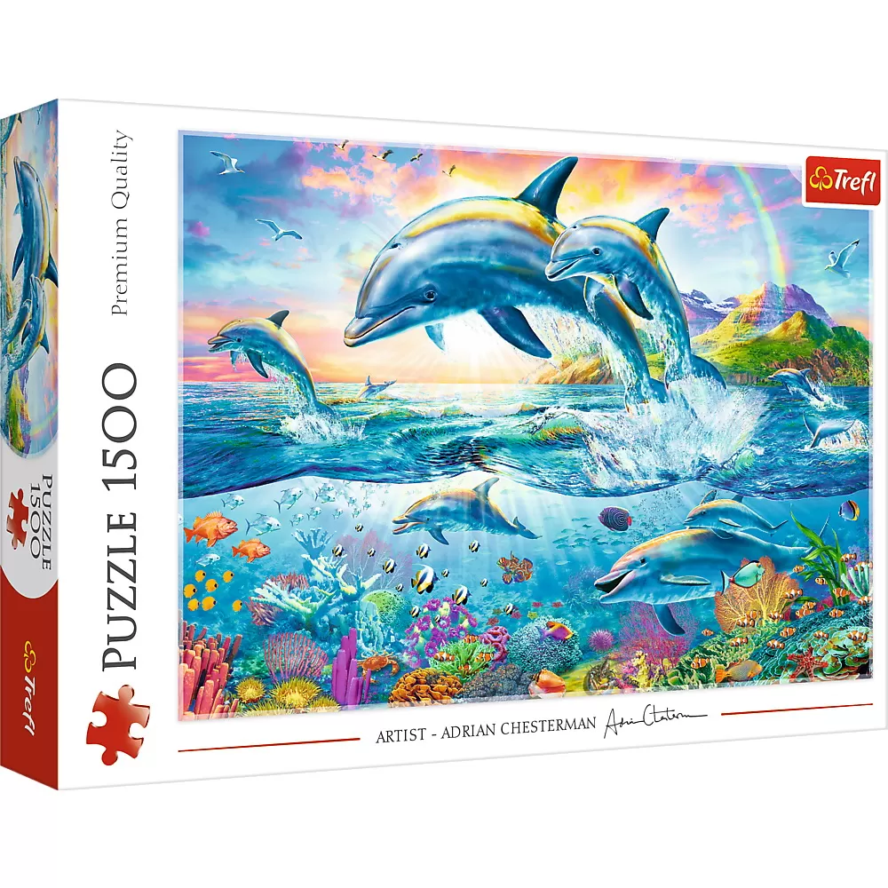 PUZZLE TREFL 1500 FAMILIA DE DELFINI