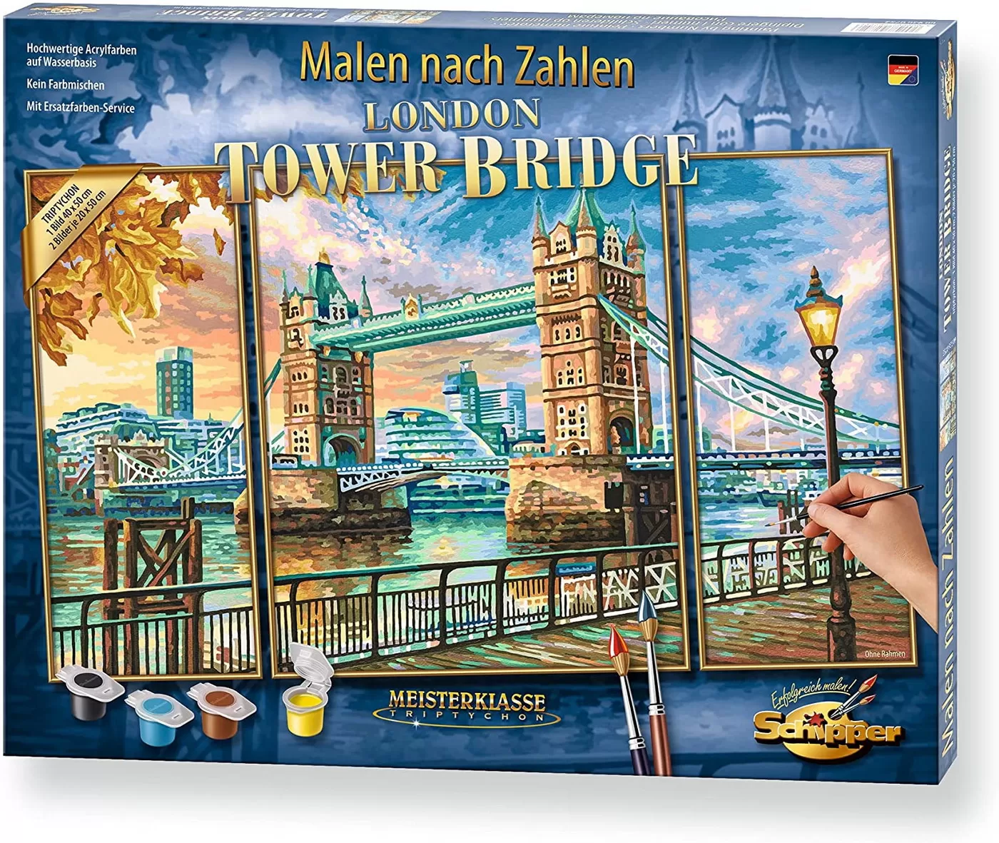 KIT PICTURA PE NUMERE SCHIPPER PODUL TOWER, 3 TABLOURI