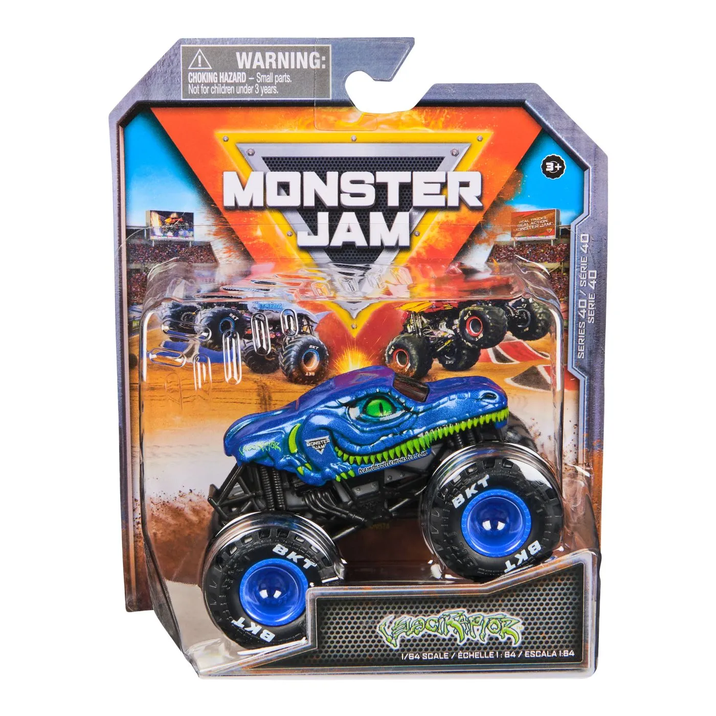 MONSTER JAM MASINUTA METALICA VELOCIRAPTOR SCARA 1 LA 64