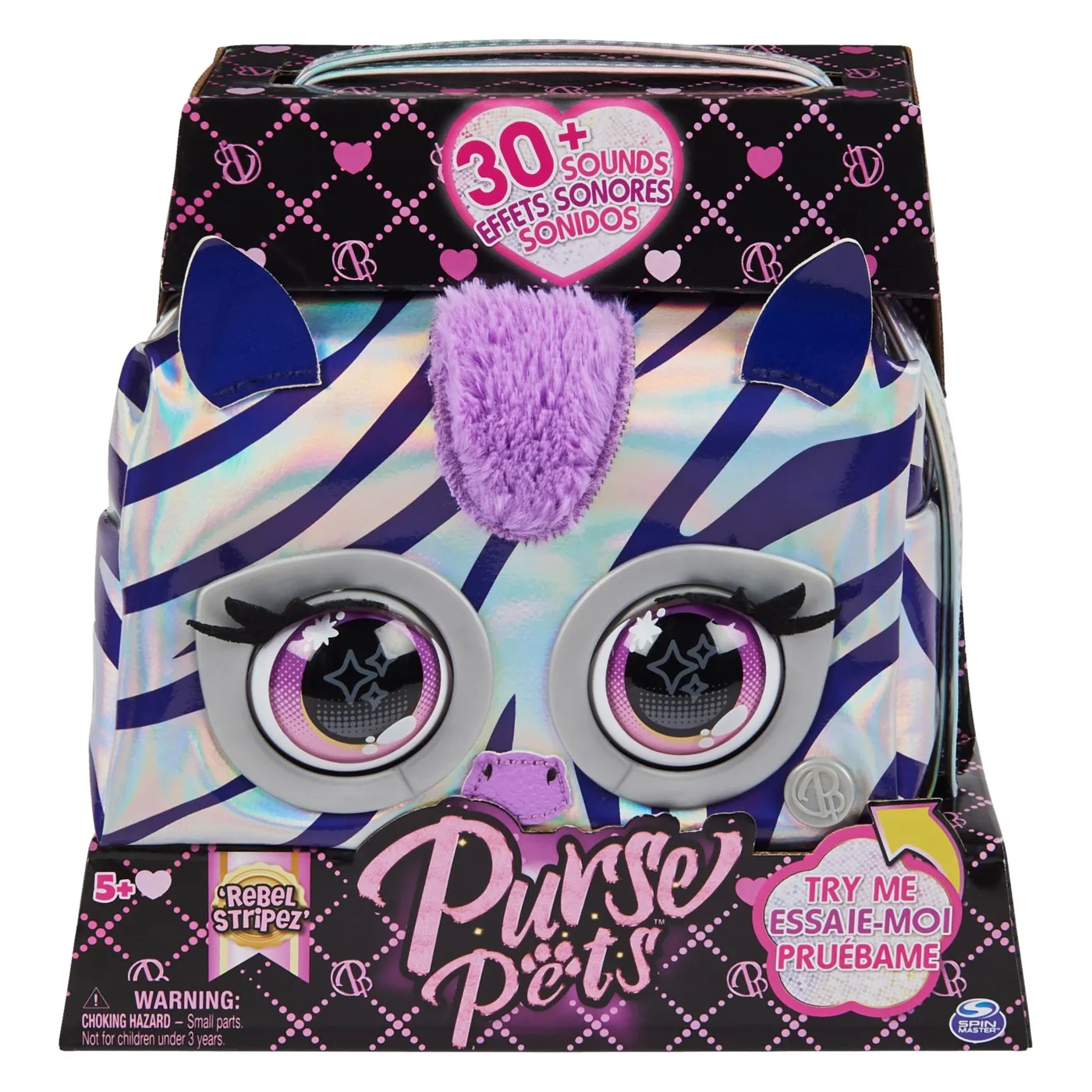 PURSE PETS GEANTA METALLIC MAGIC REBEL STRIPEZ