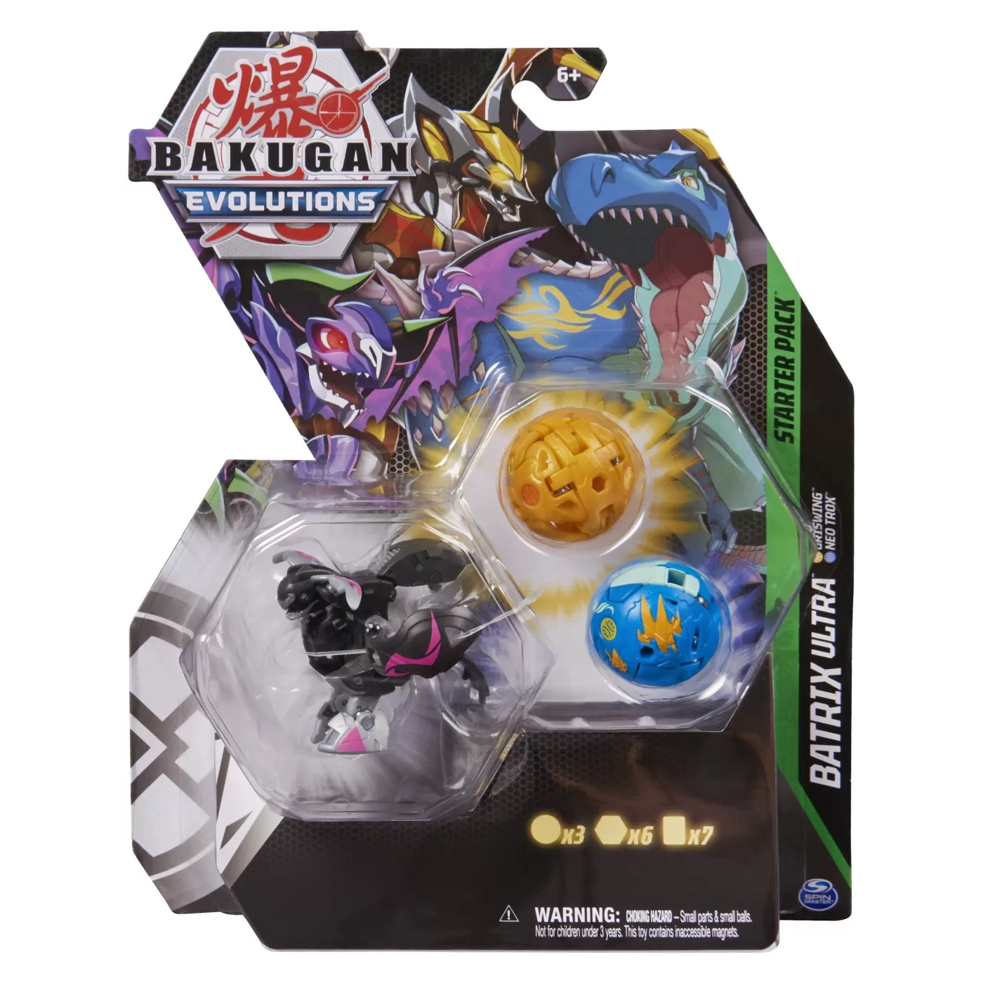 BAKUGAN PACHET STARTER 3 BAKUGANI S4 BATRIX ULTRA, GRISWING SI NEO TROX