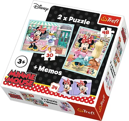 PUZZLE TREFL 2IN1 MEMO MINNIE