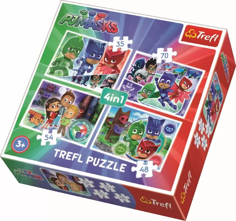 PUZZLE TREFL 4IN1 ECHIPA PJ MASK