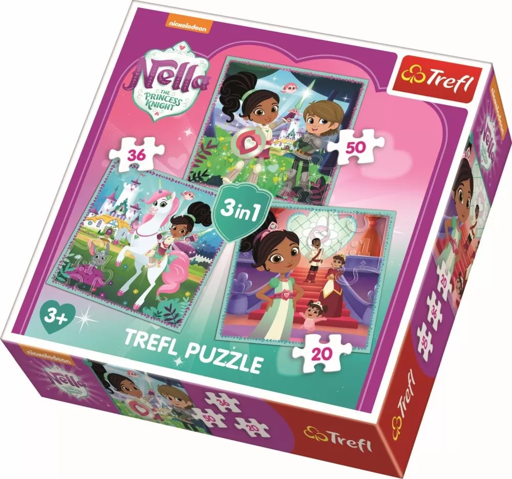 PUZZLE TREFL 3IN1 PRINTESA CAVALER