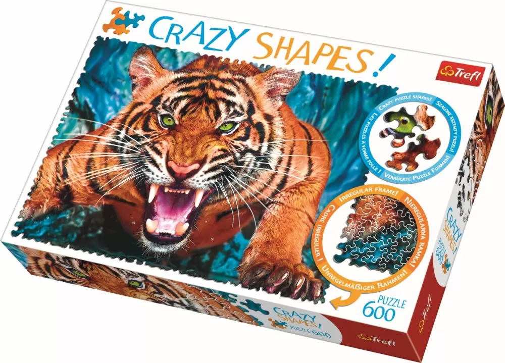 PUZZLE TREFL 600 CU PIESE CIUDATE – FATA IN FATA CU TIGRUL