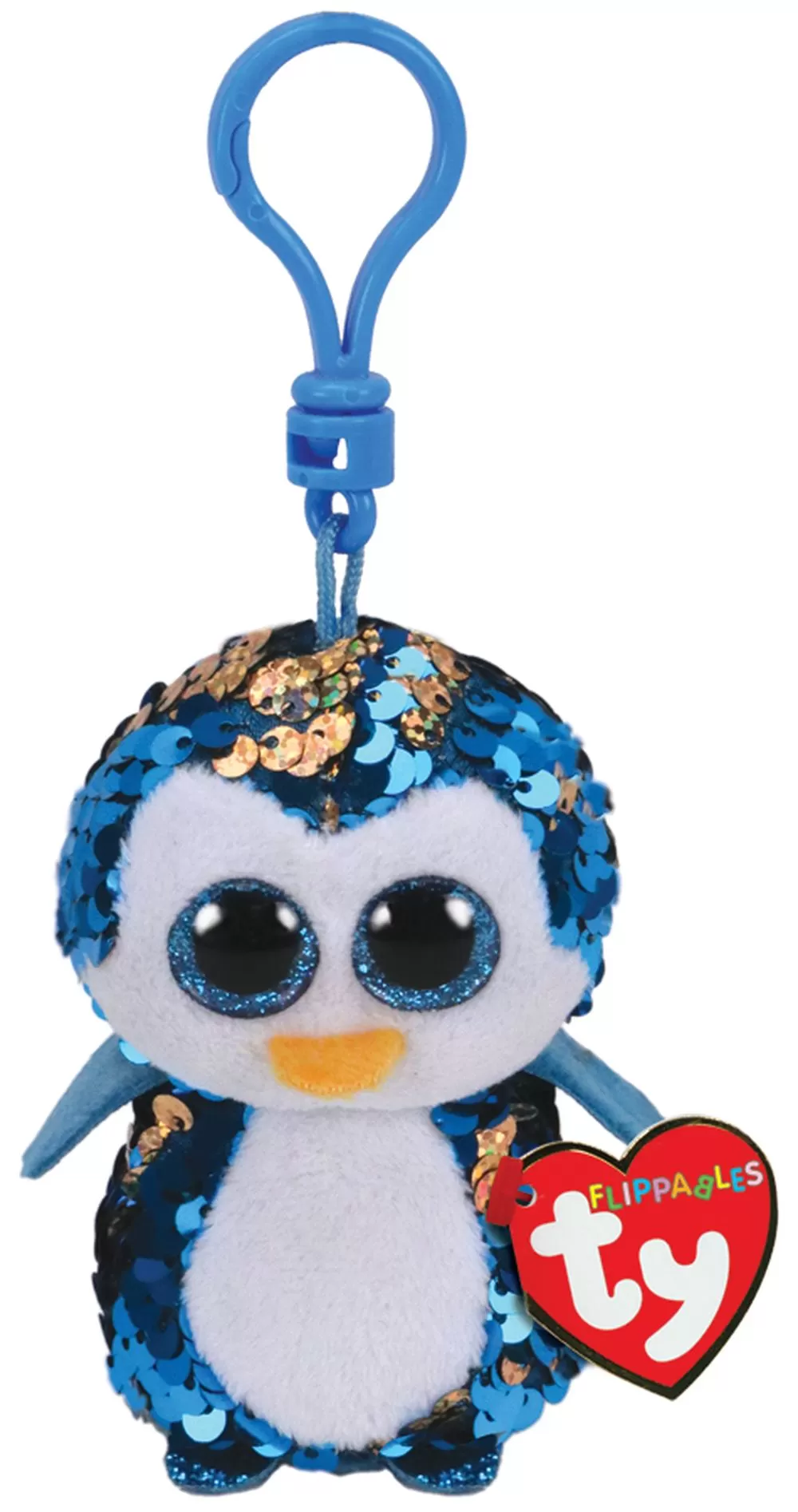PLUS BRELOC TY 8.5CM SEQUINS PINGUIN CU PAIETE