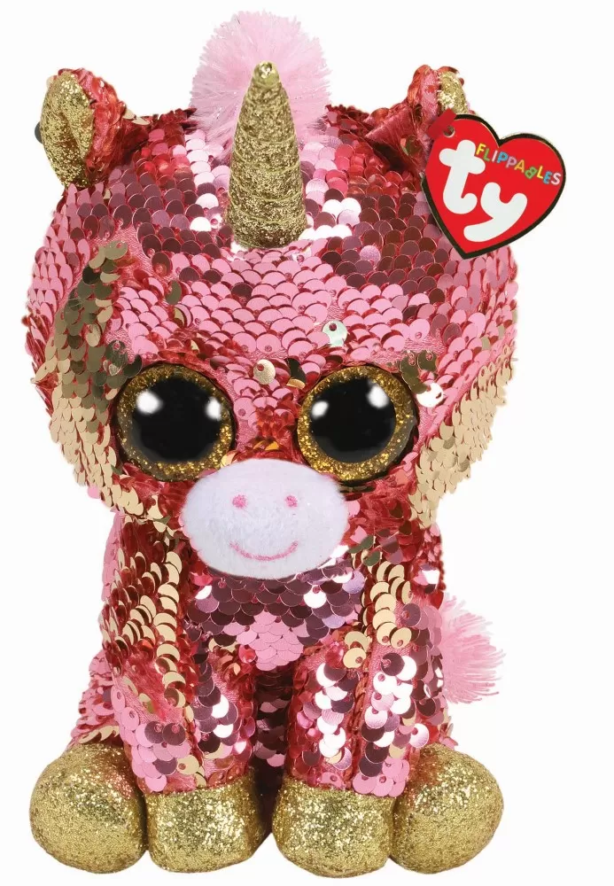 PLUS TY 24CM BOOS UNICORNUL CORAL CU PAIETE
