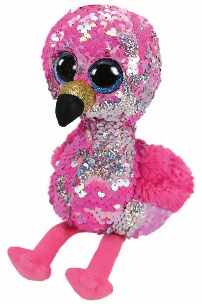 PLUS TY 24CM BOOS FLAMINGO ROZ CU PAIETE