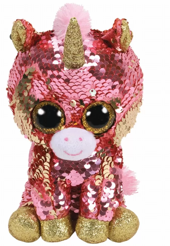 PLUS TY 15CM BOOS UNICORNUL CORAL CU PAIETE