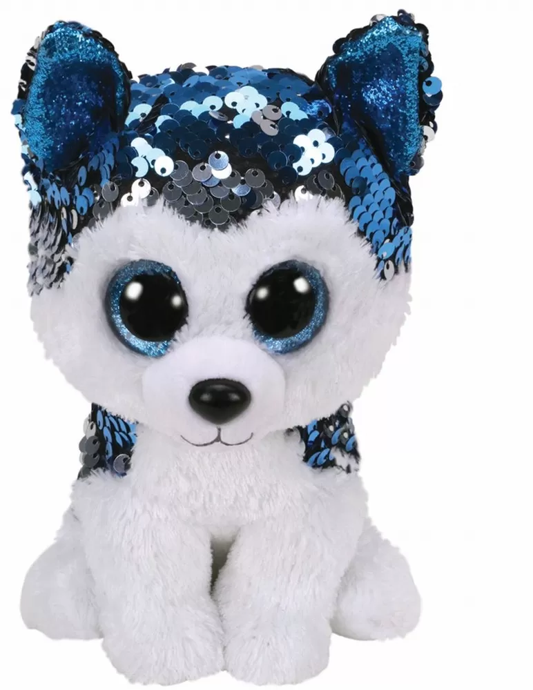 PLUS TY 15CM BOOS CATELUL SLUSH HUSKY CU PAIETE