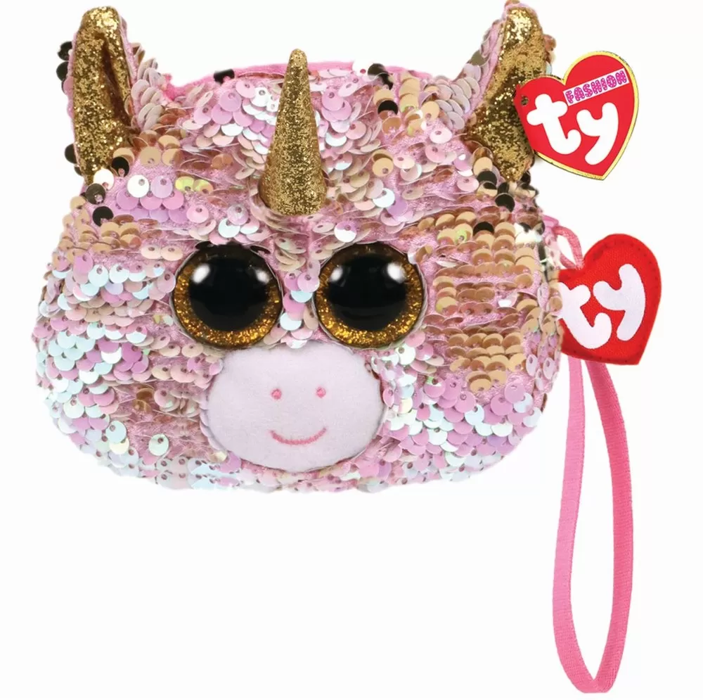GENTUTA DE MANA DIN PLUS TY 10CM UNICORNUL FANTASIA CU PAIETE